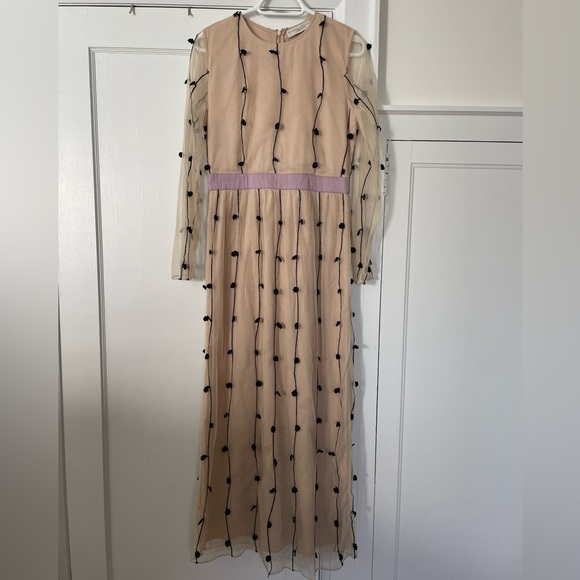 cristina gavioli long sleeve mesh dress with black lace - Picture 1 of 9